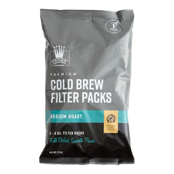 Crown Beverages Cold Brew Filter Pack Bags 1 Gallon