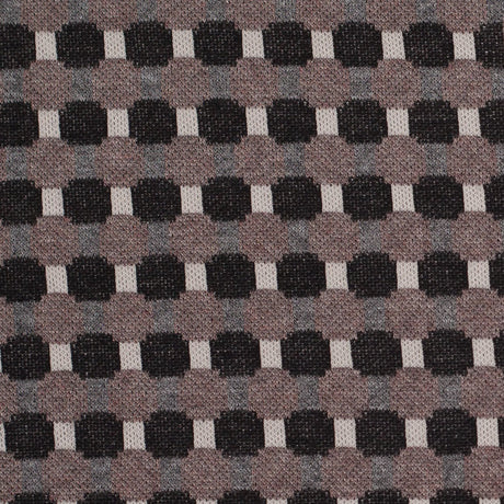 Famous Designer Walnut/Black Geometric Italian Cotton-Polyester Knit