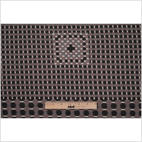 Famous Designer Walnut/Black Geometric Italian Cotton-Polyester Knit