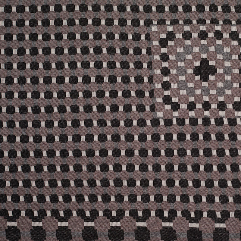 Famous Designer Walnut/Black Geometric Italian Cotton-Polyester Knit