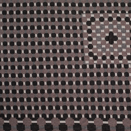 Famous Designer Walnut/Black Geometric Italian Cotton-Polyester Knit