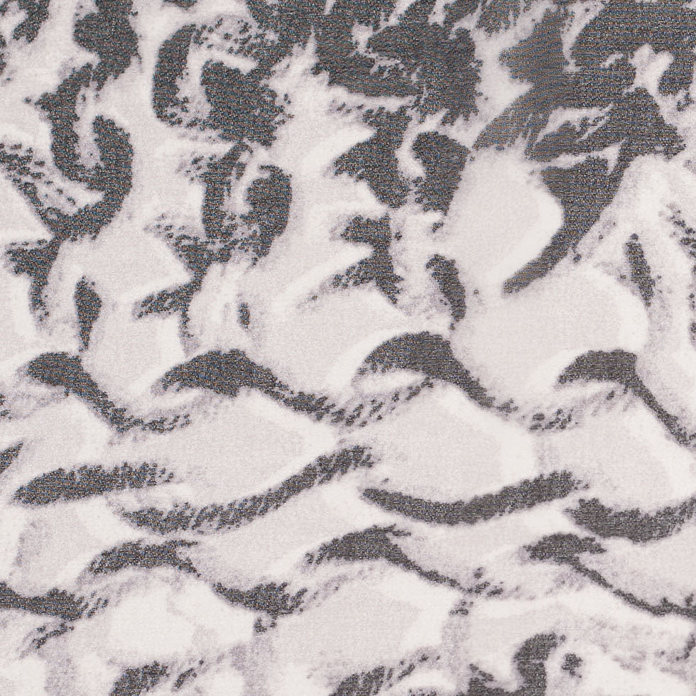 Black/Silver Animalistic Polyester Chiffon Panel