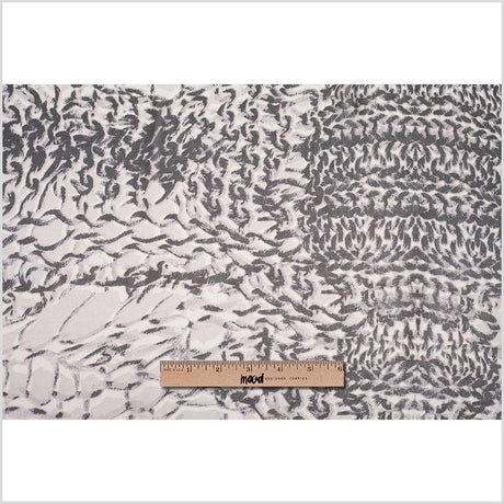Black/Silver Animalistic Polyester Chiffon Panel