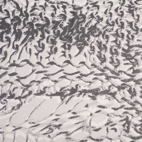 Black/Silver Animalistic Polyester Chiffon Panel