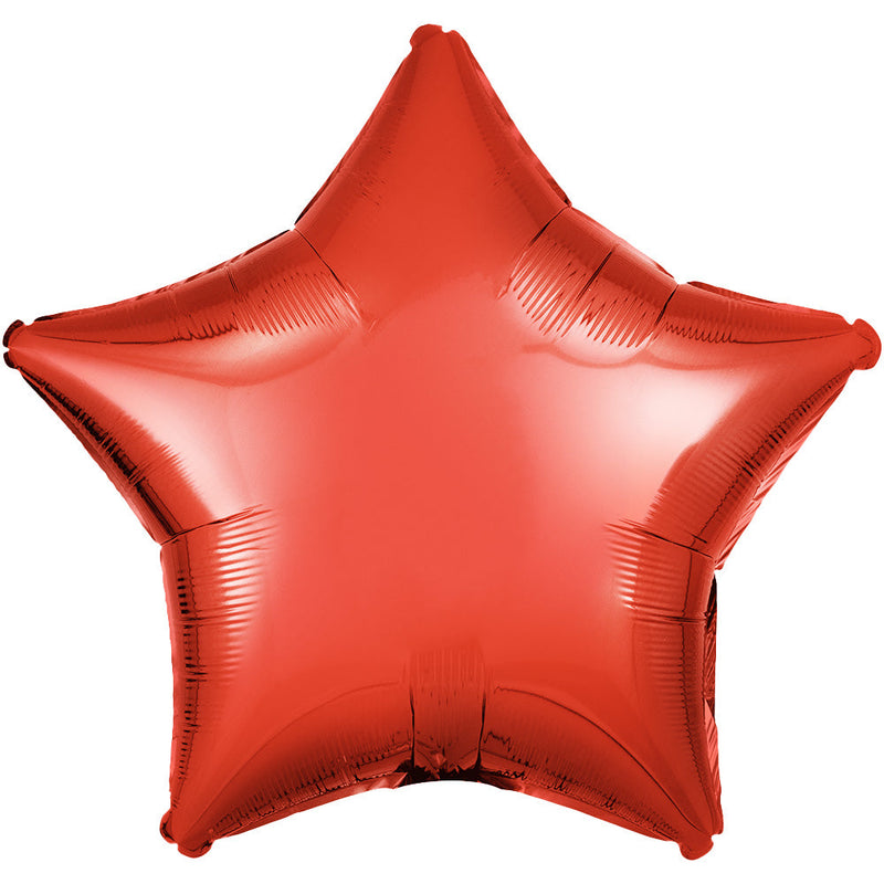 Star Foil Balloon Metallic Red