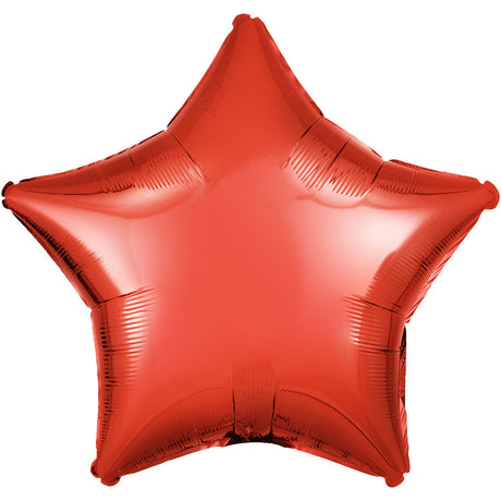 Star Foil Balloon Metallic Red