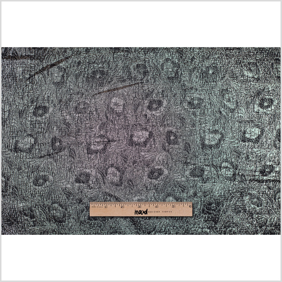 Black/White/Silver Metallic Polyester-Nylon Brocade