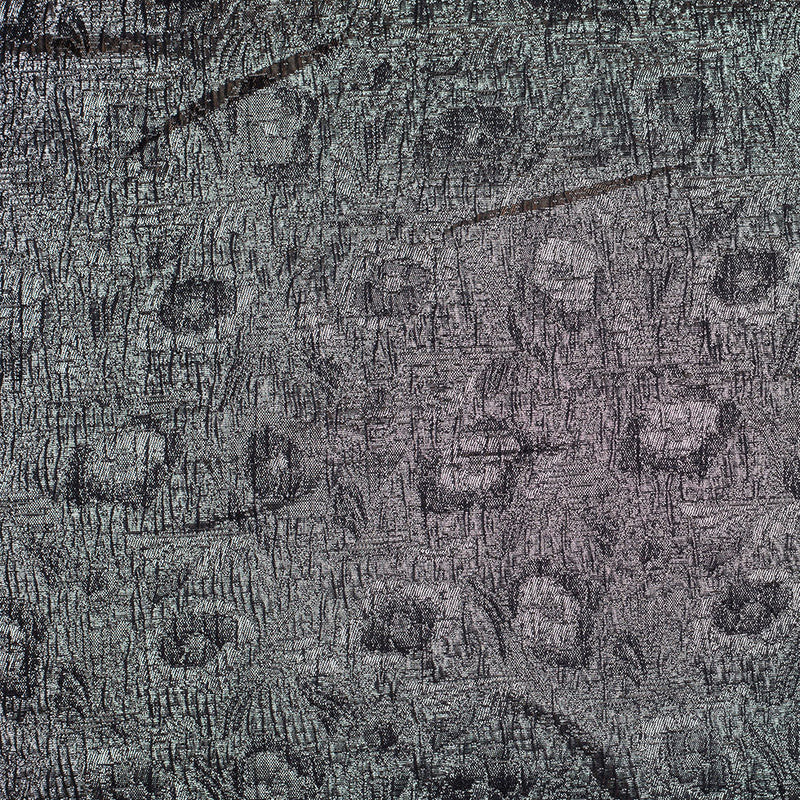 Black/White/Silver Metallic Polyester-Nylon Brocade