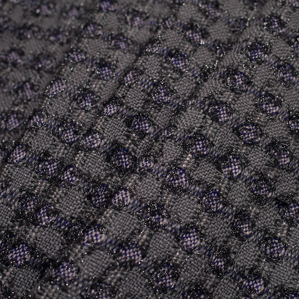 Famous NYC Designer Metallic Gray/Pink Cotton-Blended Woven