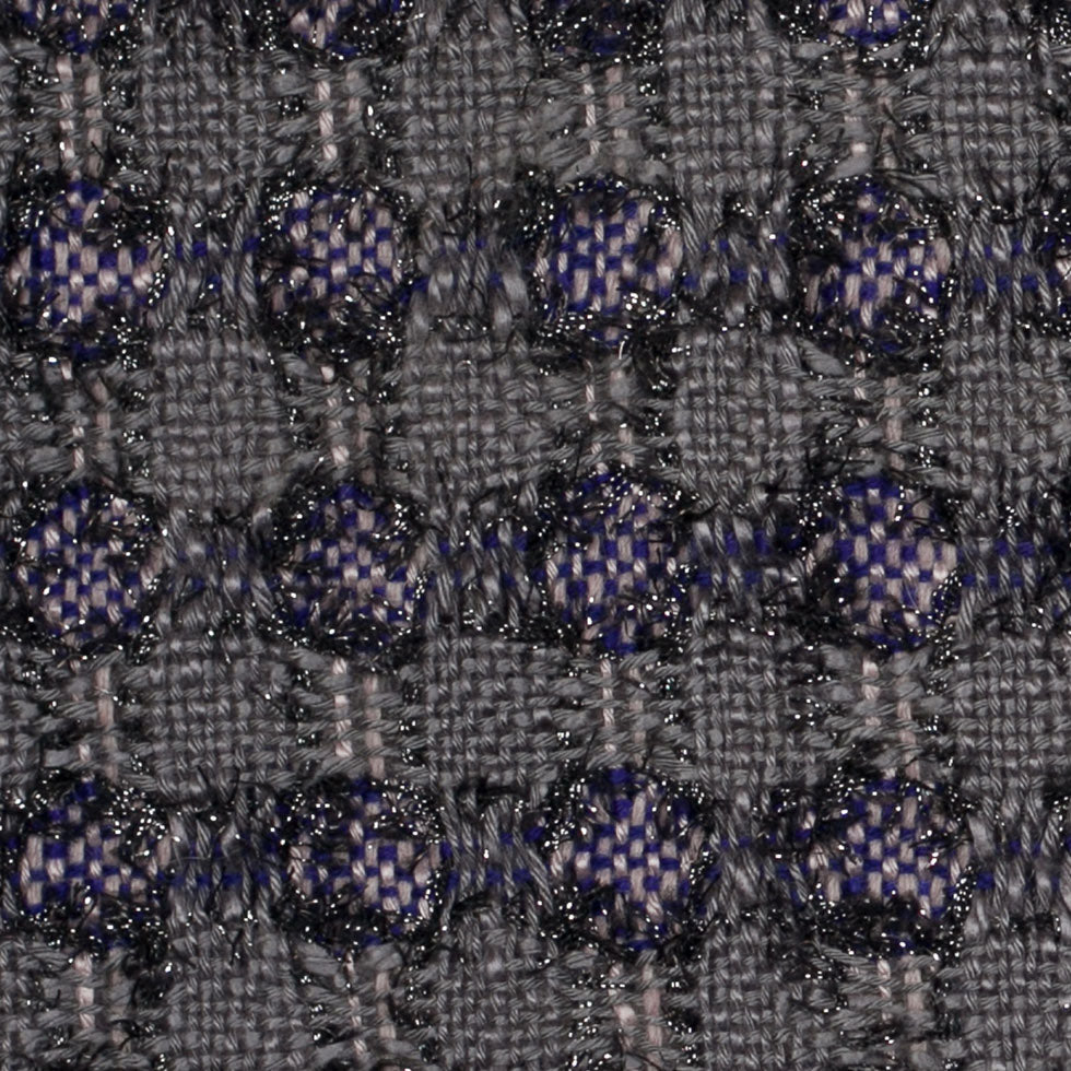 Famous NYC Designer Metallic Gray/Pink Cotton-Blended Woven