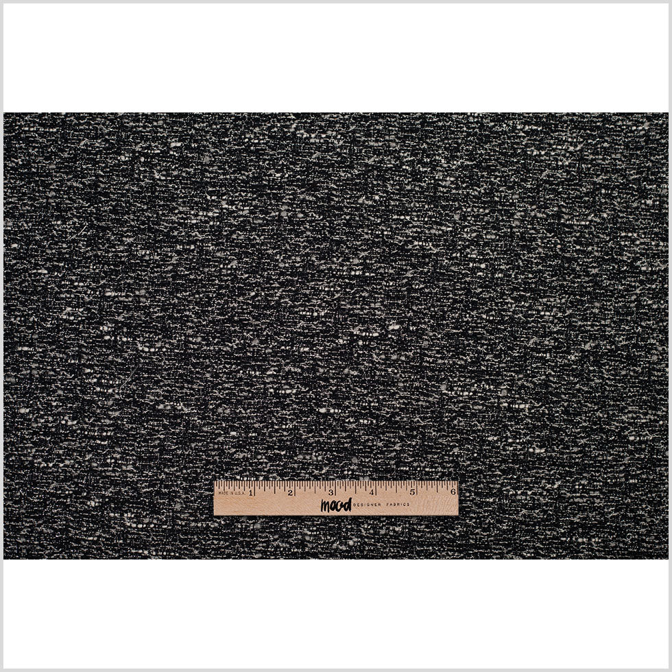 Italian Black/White Metallic Wool Woven