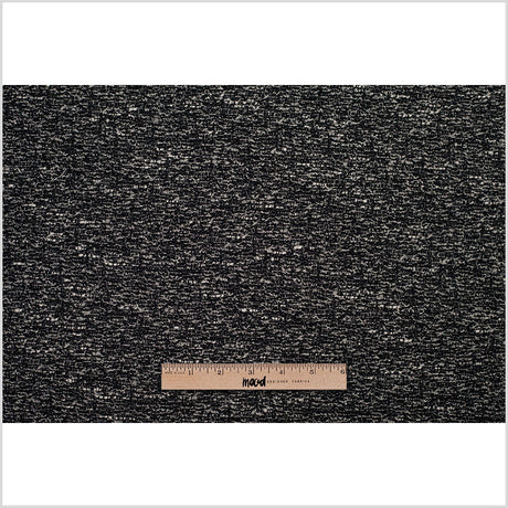 Italian Black/White Metallic Wool Woven