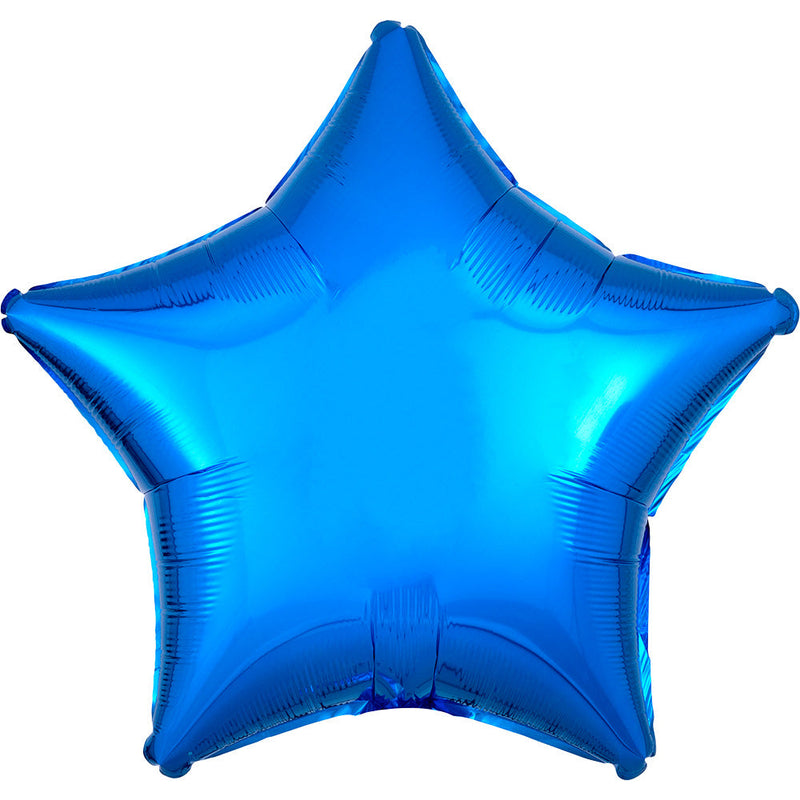 Star Foil Balloon Metallic Blue