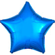 Star Foil Balloon Metallic Blue