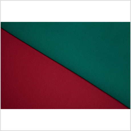 Tango Red/Alpine Green Double-Faced Neoprene/Scuba Fabric
