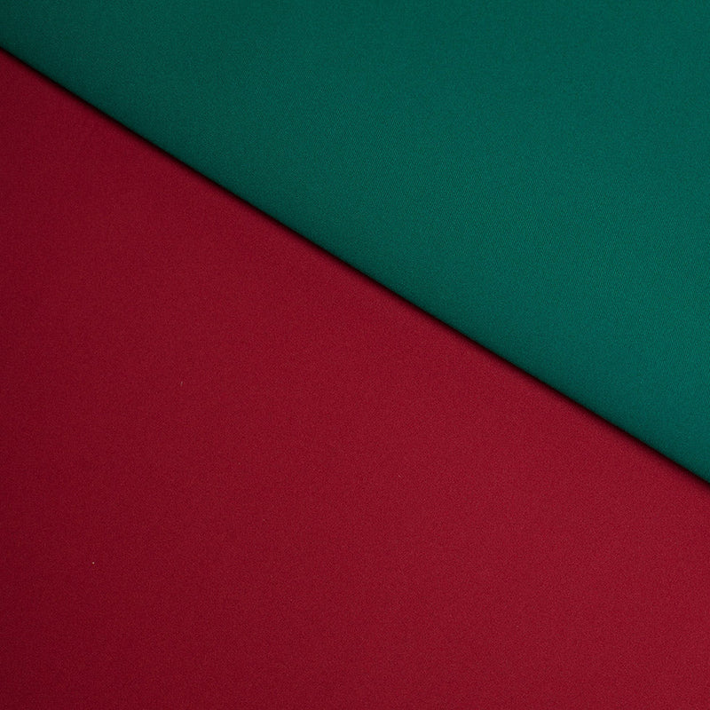 Tango Red/Alpine Green Double-Faced Neoprene/Scuba Fabric