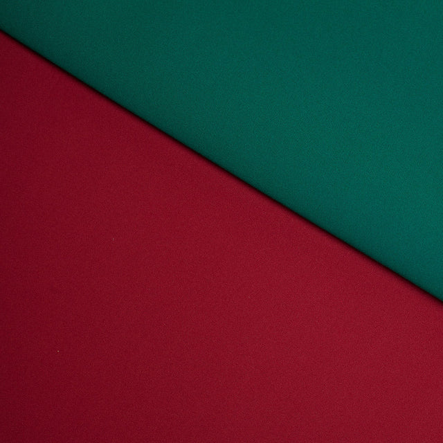 Tango Red/Alpine Green Double-Faced Neoprene/Scuba Fabric