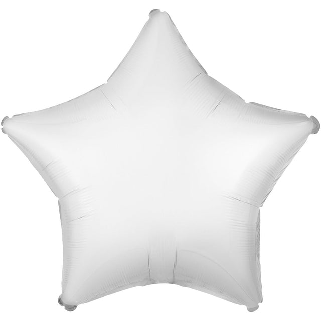 Star Foil Balloon Metallic White