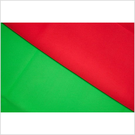 True Red/Classic Green Double-Faced Neoprene/Scuba Fabric