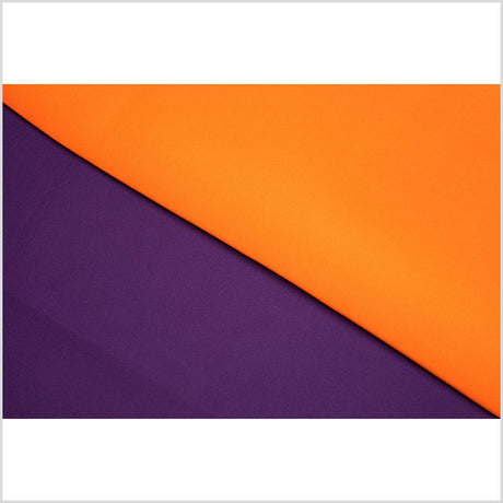 Carrot/Imperial Purple Double-Faced Neoprene/Scuba Fabric