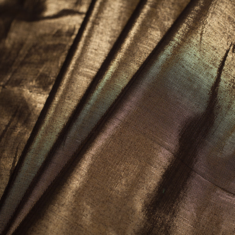 Metallic Black/Gold Cotton-Poly Lawn