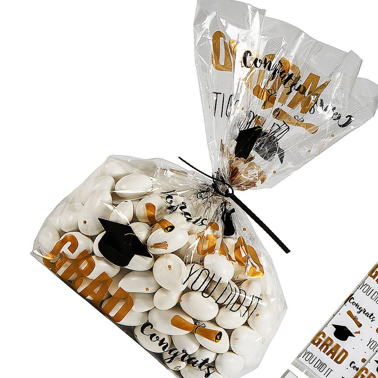 Graduation Cellophane Favor Bags with Twist Ties – 5" x 11.5", 12ct