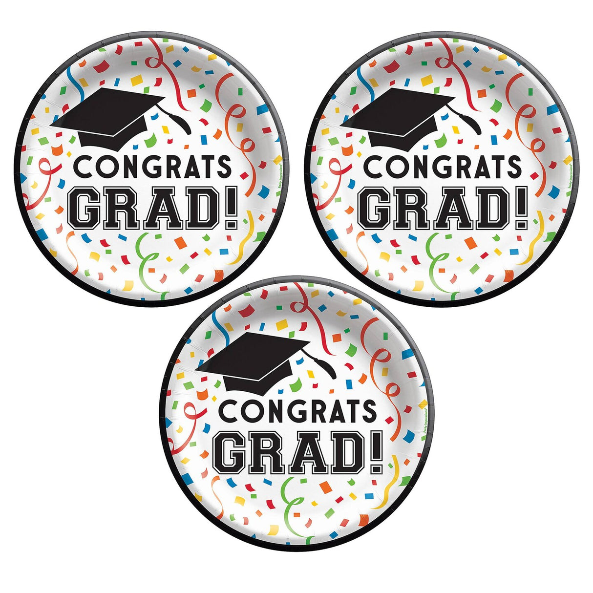 8.5" Congrats Grad Round Paper Dinner Plates 8ct