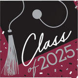 Creative Converting School Spirit Burgundy Class of 2025 Beverage Napkins – 108 Count