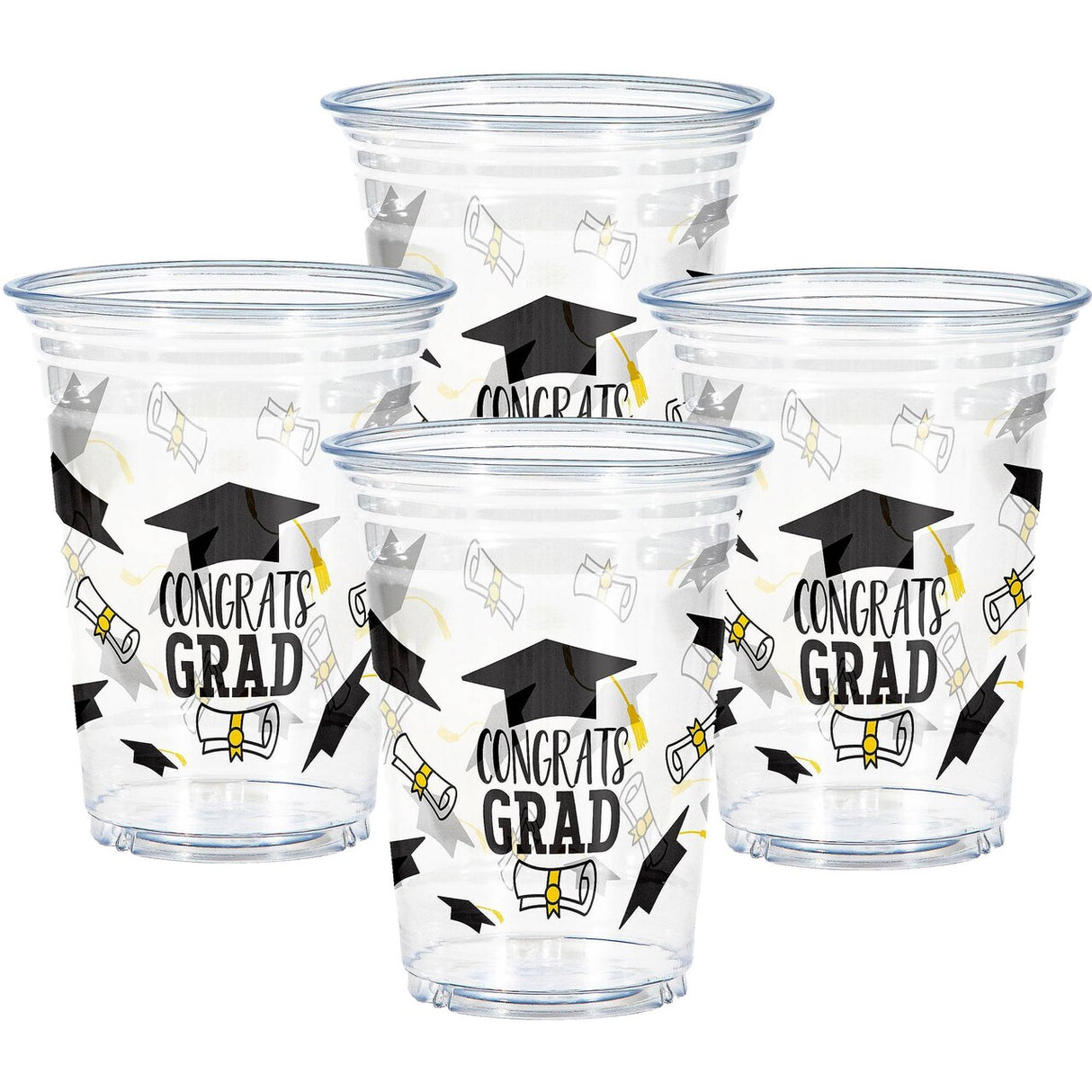 Creative Converting Congrats Grad Plastic Tumblers – 16oz, 24ct