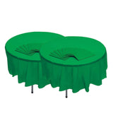 82" Bulk Pack of 12 Green Banquet-Style Disposable Round Plastic Tablecloths