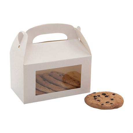 6" x 7" Black Cardstock Treat Boxes with Display Window – Set of 12