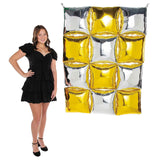 Silver & Gold Mylar Balloon Party Backdrop – 45.25" x 5 Ft. (1/2")