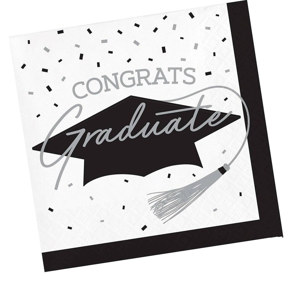 Creative Converting School Spirit White Graduation Dinner Napkins – 108ct
