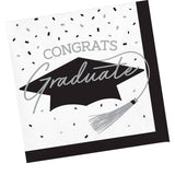 Creative Converting School Spirit White Graduation Dinner Napkins – 108ct