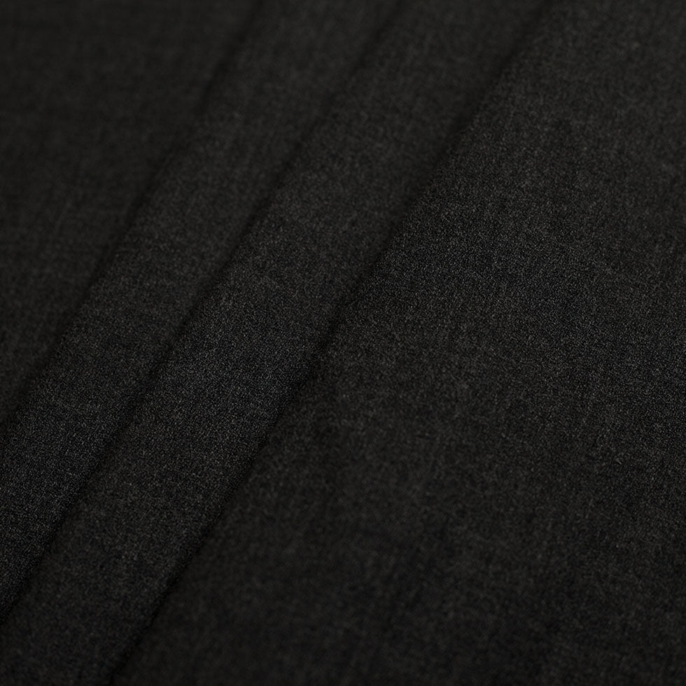 Charcoal Doubled-Faced Wool-Polyester Crepe