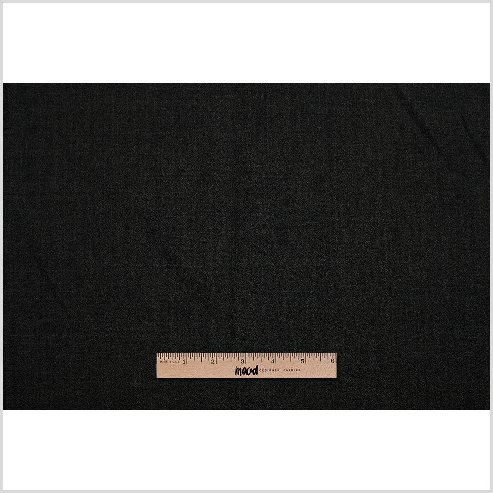 Charcoal Doubled-Faced Wool-Polyester Crepe
