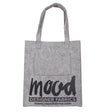 Light Gray Felt Mood Bag with Black Logo