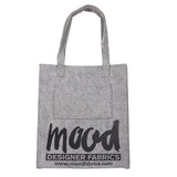 Light Gray Felt Mood Bag with Black Logo