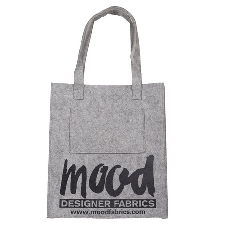 Light Gray Felt Mood Bag with Black Logo