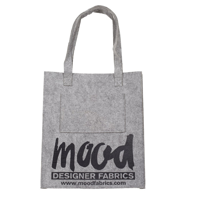 Light Gray Felt Mood Bag with Black Logo