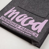 Charcoal Felt Mood Bag with Pink Lavender Logo