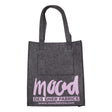 Charcoal Felt Mood Bag with Pink Lavender Logo