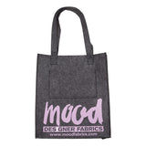Charcoal Felt Mood Bag with Pink Lavender Logo
