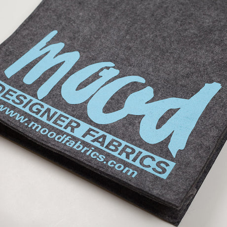 Charcoal Felt Mood Bag with Blue Logo