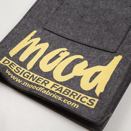 Charcoal Felt Mood Bag with Yellow Logo