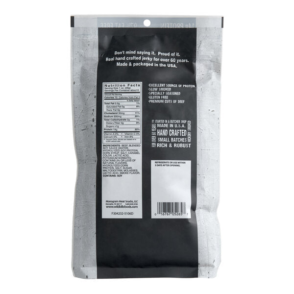 Wild Bill's 6.5 oz. Hickory-Smoked Beef Jerky - 24/Case