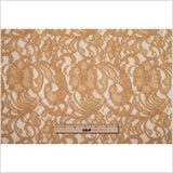 Re-Embroidered Lace with Scalloped Edge - Camel Floral