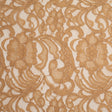 Re-Embroidered Lace with Scalloped Edge - Camel Floral