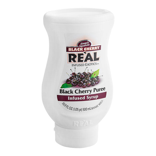 Real Black Cherry Puree Infused Syrup 16.9 fl. oz. - 6/Case