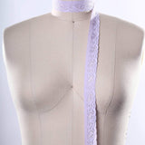 2 Yards Periwinkle Lilac Stretch Lace Trim 1" Floral Elastic Ribbon for Sewing & Crafts